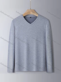 Wholesale Men's Basic Long Sleeve V Neck Softy Plain T-shirts, LIUHUA CLOTHING WHOLESALE