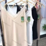 Wholesale Women's Casual Plain Spaghetti Straps V Neck Lace Trim Cami Top preview