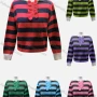Wholesale Women's Casual Collared Long Sleeve Striped Knit Sweater 60855# preview