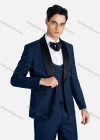Wholesale Men's Formal Lapel Contrast Patch Pockets Blazer & Waistcoat & Pants 3 Pieces Suit Set - Liuhuamall
