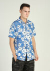 Wholesale Men's Vacation Allover Floral Print Short Sleeve Button Down Casual Shirt - Liuhuamall