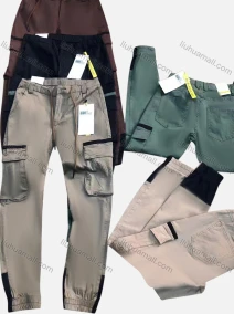 Wholesale Men's Casual Splicing Drawstring Multiple Pockets Ankle Length Jogger, LIUHUA CLOTHING WHOLESALE