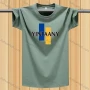 Wholesale Men's Casual 100% Cotton Letter Graphic Print Round Neck Short Sleeve Tee preview
