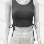 Wholesale Women's Casual Scoop Neck Drawstring Side Plain Tank Top preview