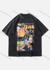Wholesale Men's Fashion Hip Hop Oversized Crew Neck Short Sleeve Wash Distressed Graphic T-shirt 804# - Liuhuamall