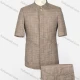 Wholesale Men's Plaid Print Button Front Stand Collar Patch Pocket Short Sleeve Chinese Tunic Suit & Pants 2-Piece Sets BV220306# Almond White Clothing Wholesale Market Liuhua