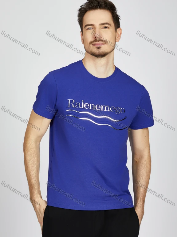 Wholesale Men's Letter Round Neck Short Sleeve Casual Slim Fit T-Shirt LY003#