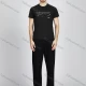 Wholesale Men's Letter Round Neck Short Sleeve Casual Slim Fit T-Shirt LY003# Black Clothing Wholesale Market Liuhua