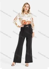 Wholesale Women's Fall Chain Print Tie Neck Long Sleeve Button Shirt - Liuhuamall