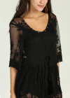 Wholesale Women's Plain Applique Lace Half Sleeve Cover Up Dress - Liuhuamall