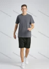 Wholesale Men's Sporty Crew Neck Short Sleeve Plain Quick-dry Breathable Athletic T-shirt - Liuhuamall