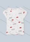 Wholesale Women's Scoop Neck Short Sleeve Letter Heart Lip Print Casual T-Shirt 4307# - Liuhuamall