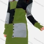 Wholesale Women's Causal High Neck Button Decor Stiching Color Sweater Dress preview