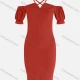 Wholesale Women's Fashion Off Shoulder Puff Sleeve Bodycon Plain Dress 1# Clothing Wholesale Market Liuhua