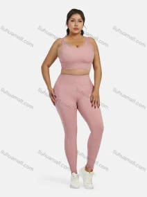 Wholesale Women's Athletic Plain Bralettes & High Waist Hip Lifting Leggings 2 Piece Sports Yoga Set SP170#, LIUHUA CLOTHING WHOLESALE