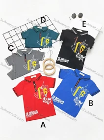 Wholesale Boys Casual Short Sleeve Letter Graphic Zipper Front Polo Shirts, LIUHUA CLOTHING WHOLESALE