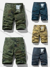 Wholesale Men's Casual Pockets Zipper Fly Camouflage Short Cargo Pant, LIUHUA CLOTHING WHOLESALE