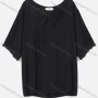 Wholesale Women's Casual Half Sleeve Round Neck Pearl Decor Lace Plain Blouse preview