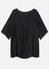 Wholesale Women's Casual Half Sleeve Round Neck Pearl Decor Lace Plain Blouse - Liuhuamall