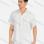 Wholesale Men's Casual Plain Collared Patch Pocket Button Down Short Sleeve Shirts preview