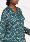 Wholesale Women's Vintage Lounge V Neck Long Sleeve Button Front Allover Print Maxi Nightgown 1478-244983# - Liuhuamall