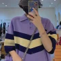 Wholesale Women's Casual Collared Striped Half Sleeve Polo Shirt Dress M933# preview