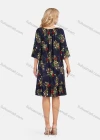 Wholesale Women's Elegant Frill Neck 3/4 Sleeve Floral Print Ruffle Hem Knee Length Dress With Belt - Liuhuamall