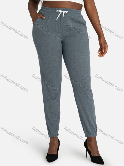 Wholesale Women's Casual Space Dye High Waist Narrow Leg Pants With Drawstring