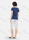 Wholesale Women's Star Print Round Neck Short Sleeve Tops & Knee Length Pants 2 Piece Lounge Pajamas Set A05# - Liuhuamall