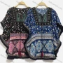 Wholesale Women's Africa V Neck Batwing Sleeve Vintage Splicing Print Dress preview