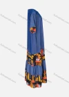 Wholesale Women's Casual Crew Neck Short Sleeve Patchwork Button Decor Ruched Denim Dress With Scarf - Liuhuamall