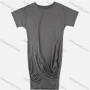 Wholesale Women's Summer Plain Round Neck Short Sleeve Ruched Asymmetrical Hem Short Dress preview