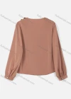 Wholesale Women's Causal V Neck Long Sleeve Plain Blouse - Liuhuamall