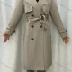 Wholesale Women's Lapel Long Sleeve Buckled Cuff Double Breasted Belted Plain Long Trench Coat 10# Clothing Wholesale Market Liuhua