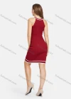 Wholesale Women's Elegant Halter Button Decor Striped Trim Slim Fit Ribbed Pencil Knit Short Dress 2710# - Liuhuamall