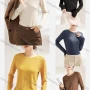 Wholesale Women's Casual Plain Round Neck Long Sleeve Top 035# preview