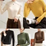 Wholesale Women's Casual Plain Mock Neck Long Sleeve Top 036# preview