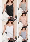 Wholesale Women's Casual Plain Ribbed Slim Fit Cami Top - Liuhuamall