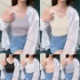 Wholesale Women's Casual Plain Ribbed Lace Trim Slim Fit Cami Top preview