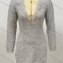 Wholesale Women's Casual Plain Plunge Neck Long Sleeve Mid Length Sweater preview