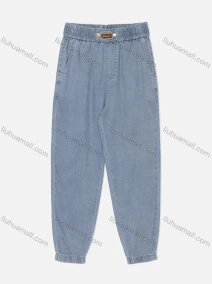 Wholesale Women's Casual Plain Elastic Waist Ankle Length Jeans 6028#, LIUHUA CLOTHING WHOLESALE