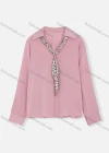 Wholesale Women's Turn-down Collar Shirt Sleeve Dalmatian Print Tie Plain Casual Blouse - Liuhuamall