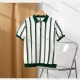 Wholesale Men's Casual Striped Collared Quarter Zip Short Sleeve Henley Shirt E75035# White Clothing Wholesale Market Liuhua