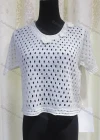 Wholesale Women's Causal Round Neck Hollow Out Plain Floral Knitted Top - Liuhuamall