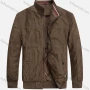 Wholesale Men's Suede Stand Collar Zipper Buttons Pockets Thermal Plain Oversized Bomber Jacket 3353# preview