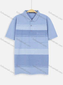 Wholesale Men's Short Sleeve Striped Pocket Casual Polo Shirt, LIUHUA CLOTHING WHOLESALE