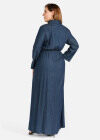 Wholesale Women's Plus Size Casual Button Long Sleeve Maxi Denim Shirt Dress - Liuhuamall