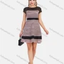 Wholesale Women's High Waist Round Neck Striped Sheer Mesh Short Dress preview