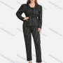 Wholesale Women's Formal Lapel Striped Tie Front Single Breasted Suit Jackets 2-piece Set preview