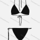 Wholesale Women's Sexy Plain Ribbed Spaghetti Strap Bikini Swimsuit 2-piece Set Black Clothing Wholesale Market Liuhua